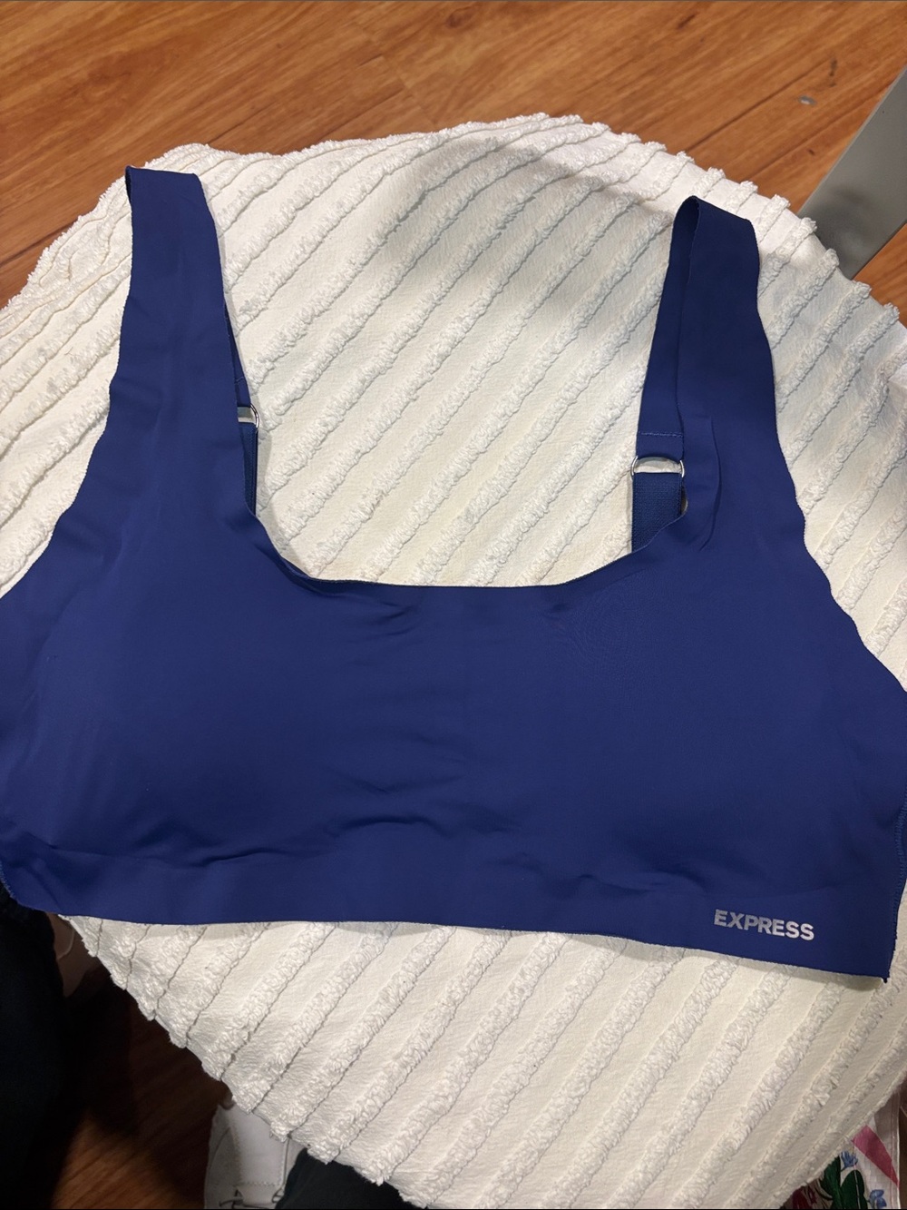 Express Women’s Cobalt Blue Scoop Sports Bralette Removable padding Silky Soft